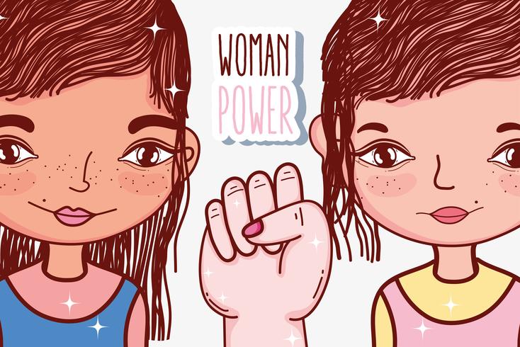 Girl power cartoons vector