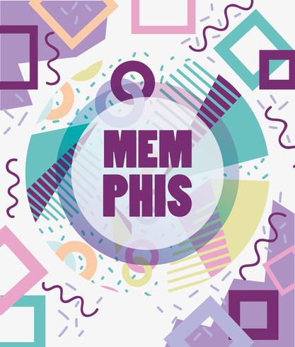 Memphis template and background vector