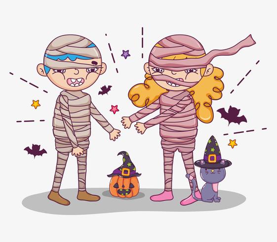 Halloween y dibujos animados infantiles vector