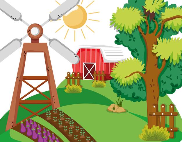 Beautiful farm cartoons vector