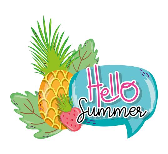 Hello summer cartoons vector