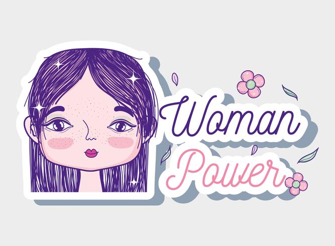 Woman power girl cartoon vector