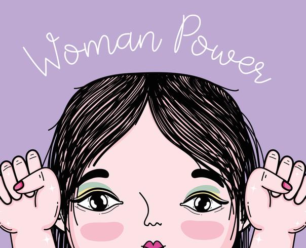 Dibujos animados del poder de las chicas vector