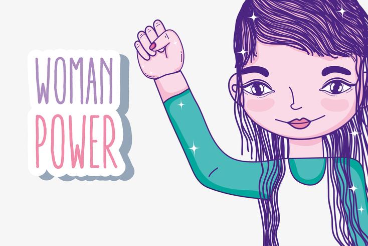 Girl power cartoons vector