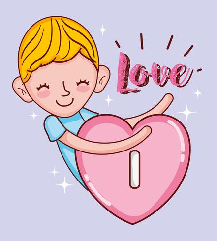 Niños y caricaturas de amor. vector