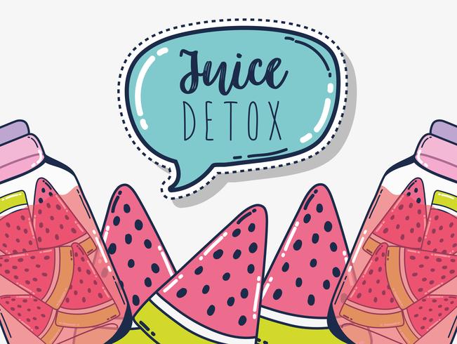 Desintoxicación jugo de frutas vector