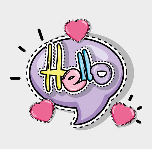 Hello card with cute cartoons vector