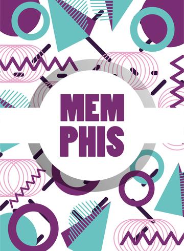 Memphis template and background vector