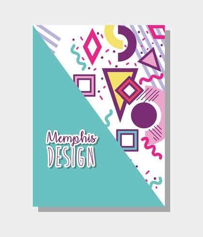 Plantilla y fondo de Memphis vector