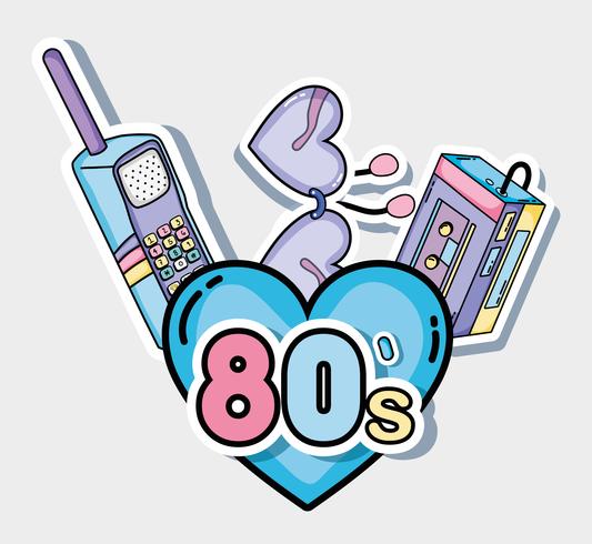 I love the 80s vector