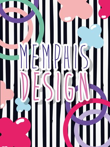 Diseño de fondo colorido de Memphis vector