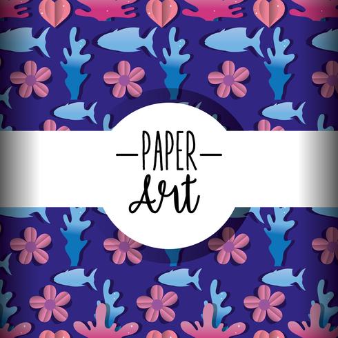 Paper art background vector