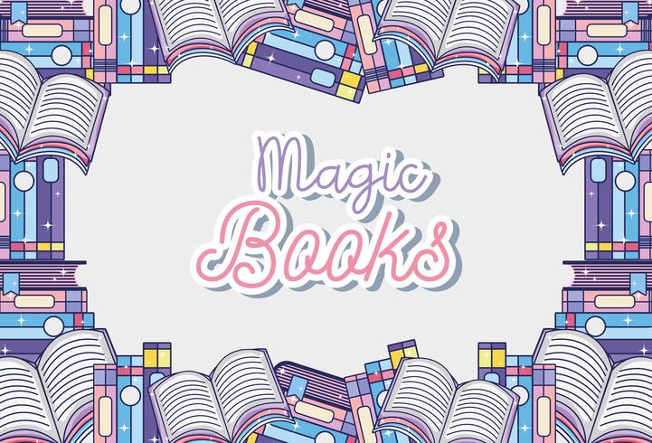 Libros de fantasía y magia. vector