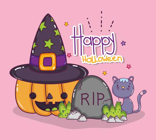 Happy halloween cartoons vector