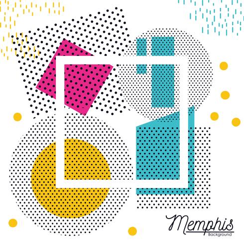 Diseño de fondo colorido de Memphis vector