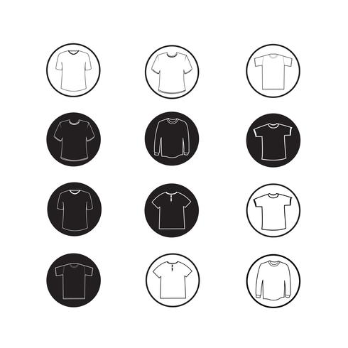 Conjunto de iconos de ropa y camiseta de la ropa Íconos de ropa vector