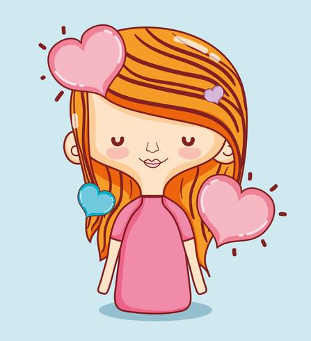 Niños y caricaturas de amor. vector