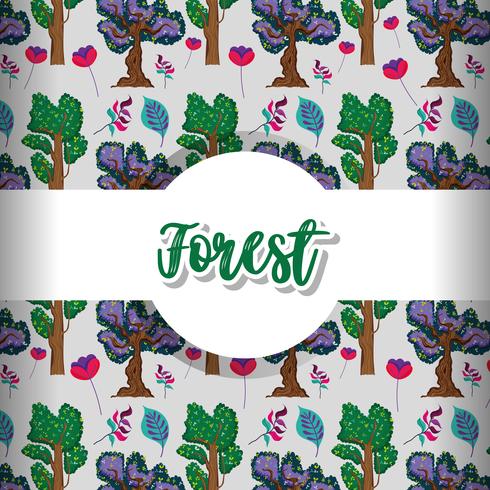 Forest pattern background vector