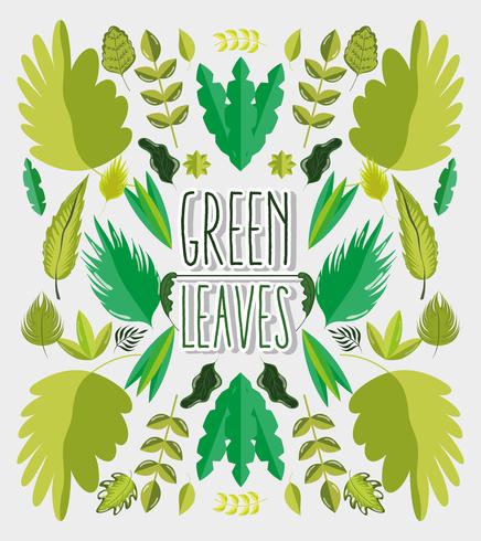 Green leaves cartoon vector