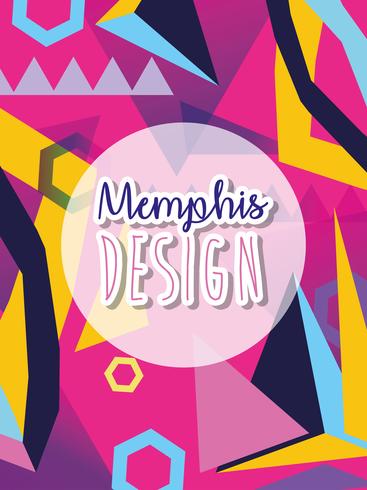 Diseño de fondo colorido de Memphis vector