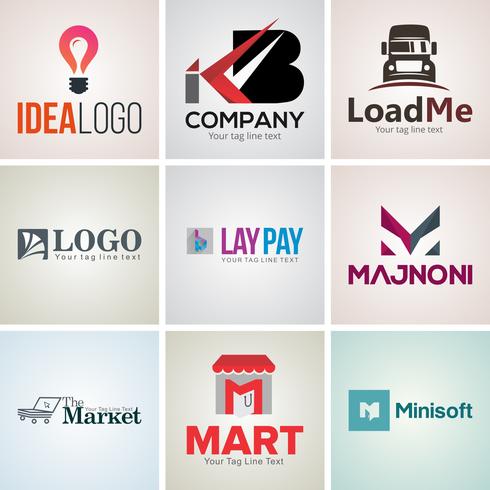 Creative Corporate Logo Design Template Set vector