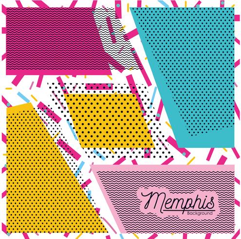 Diseño de fondo colorido de Memphis vector