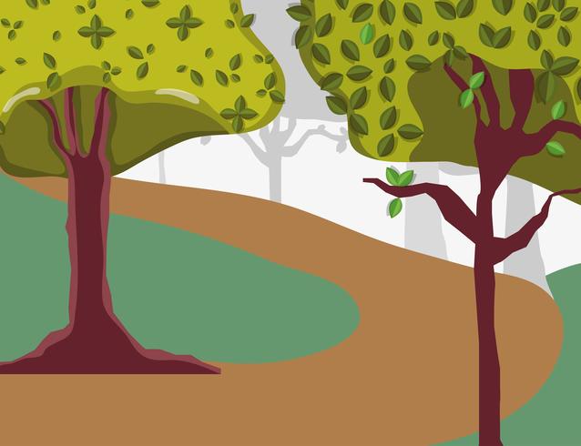 Beautiful forest scenery vector