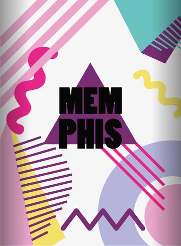 Plantilla y fondo de Memphis vector