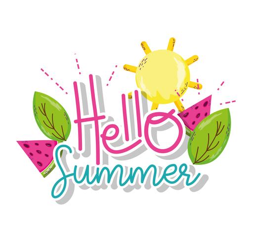 Hello summer cartoons vector