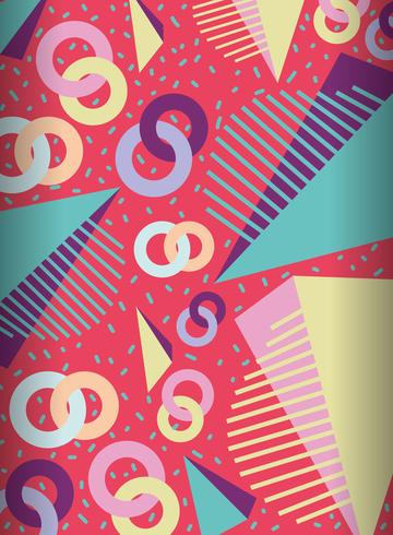 Memphis template and background vector