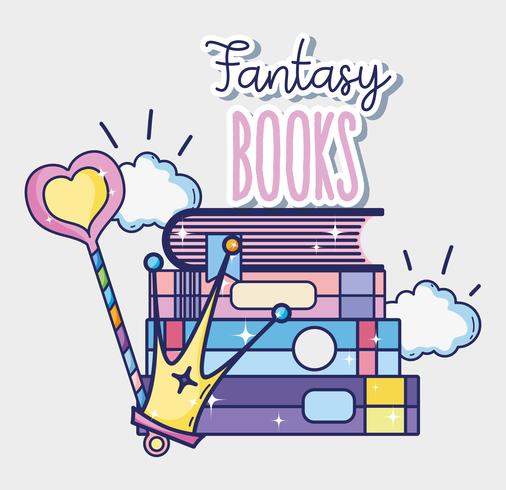 Libros de fantasía y magia. vector