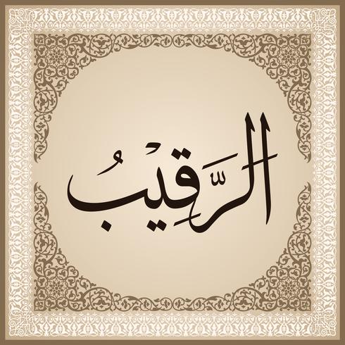 99 names of Allah with Meaning and Explanation vector