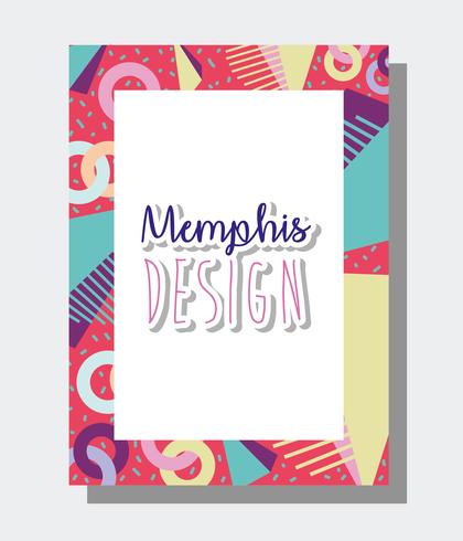 Memphis template and background vector