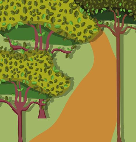 Beautiful forest scenery vector