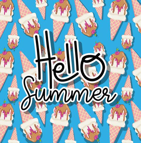 Hello summer cartoons vector