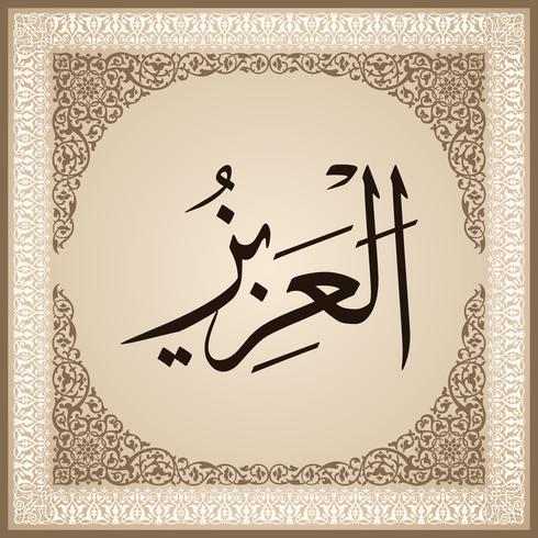 99 names of Allah with Meaning and Explanation vector
