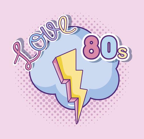 Me encantan los dibujos animados de los 80 vector