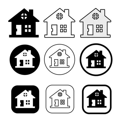 simple house and home icon symbol sign vector