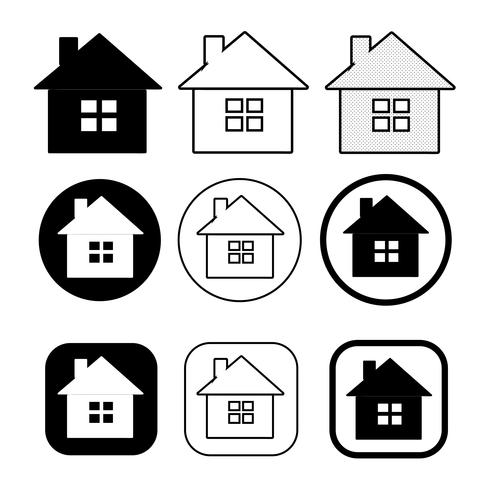 simple house symbol and home icon sign vector