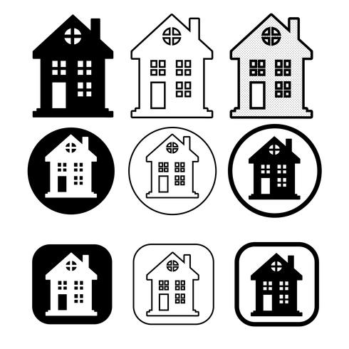 simple house and home icon symbol sign vector