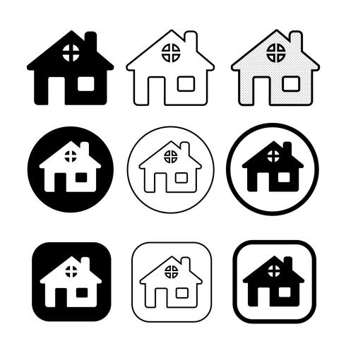 simple casa y casa icono símbolo signo vector
