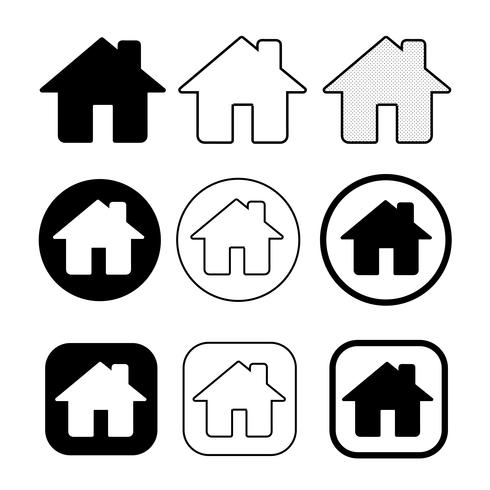 simple house and home icon symbol sign vector