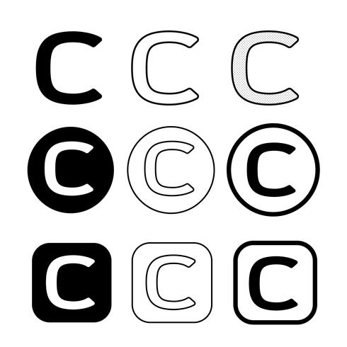 Copyright icon symbol sign vector