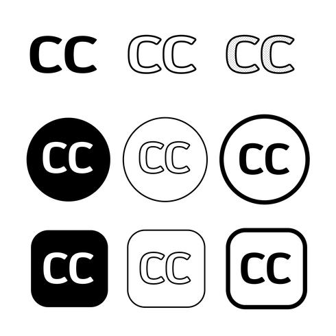 Signo de símbolo de icono de Creative Commons vector