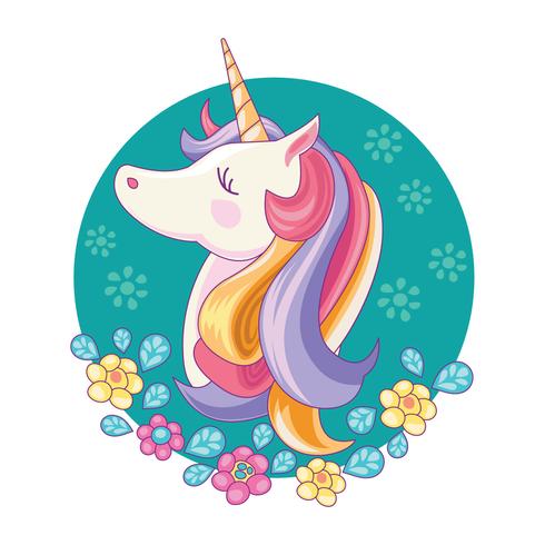 Unicornio mágico lindo vector