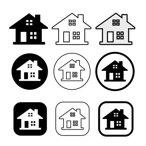 simple house and home icon symbol sign vector