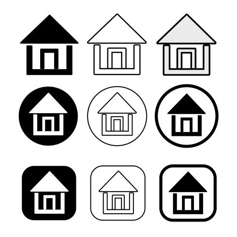 simple house symbol and home icon sign vector