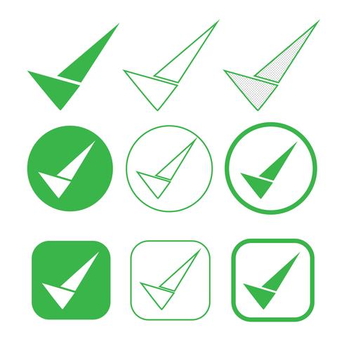 Simple icono de garrapata aceptar aprobar signo vector