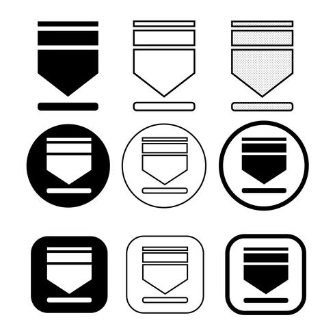 set of simple sign download icon vector