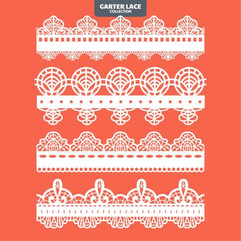 Set Garter Lace Ornament for Embroidery Cutting Sticker and Laser Cut vector